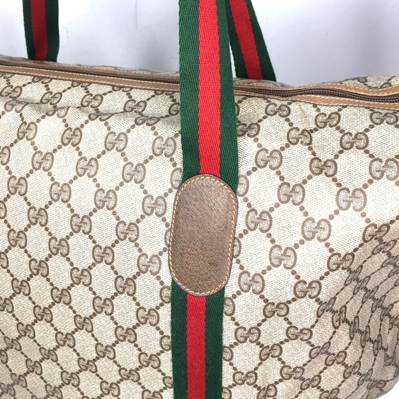 Authentic Gucci XL Tote/ travel bag brown monogram coated canvas with leather - Picture 15 of 15